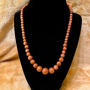 Real sunstone bead necklace